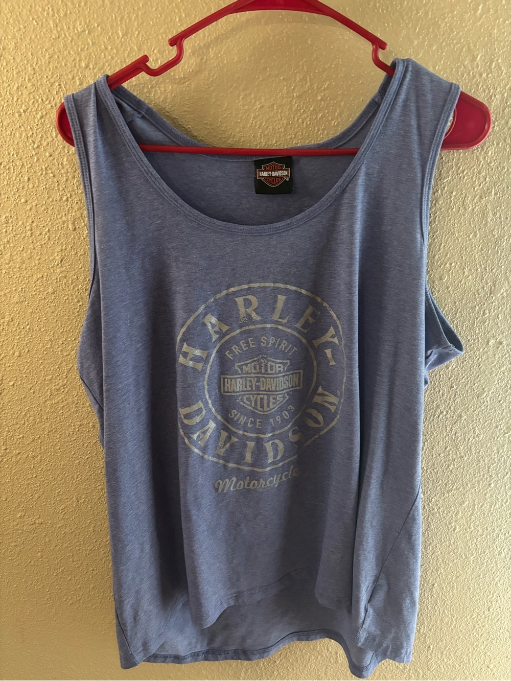 Harley-Davidson Heather Blue Graphic Tank with Gold Logo